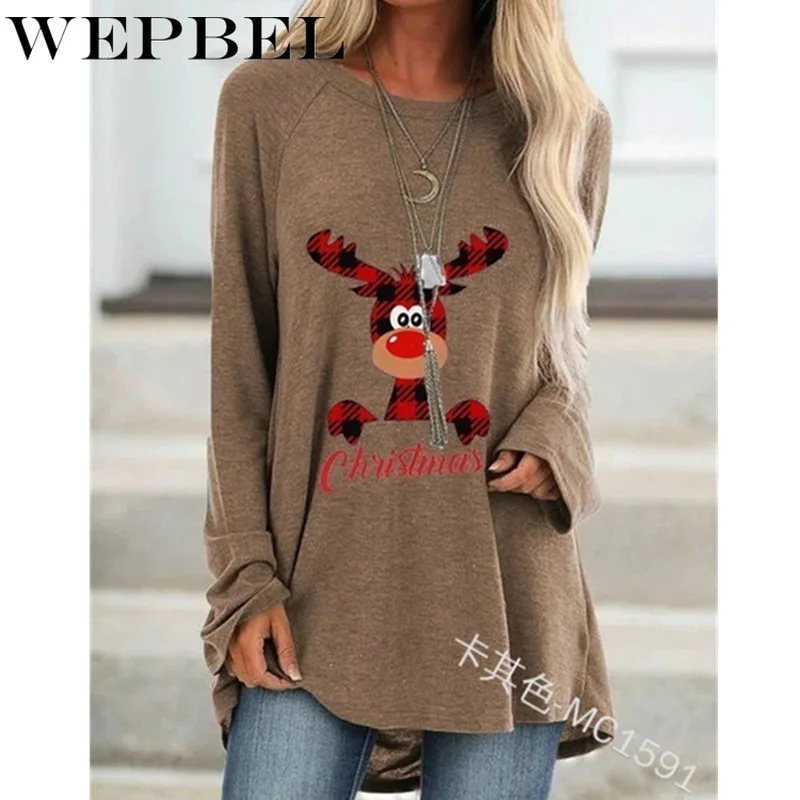 Mandylandy Women Autumn Winter Elk Print Loose Shirt Pullover Top Casual Lady Long Sleeve O Neck Christmas T-shirt
Mandylandy Women Autumn Winter Elk Print Loose Shirt Pullover Top Casual Lady Long Sleeve O Neck Christmas T-shirt