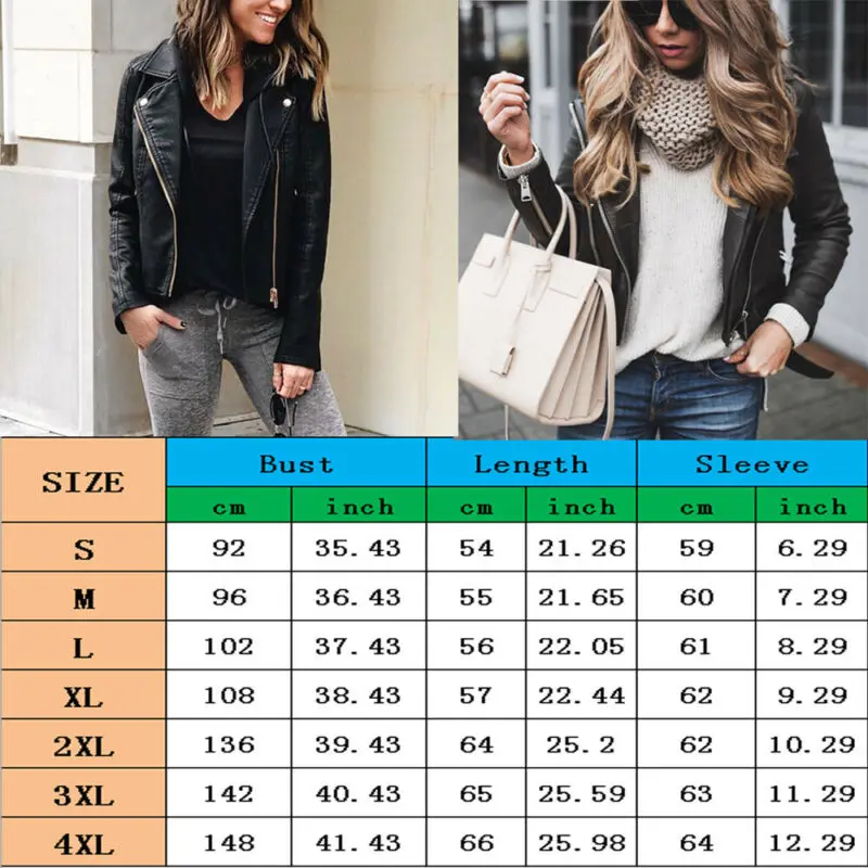Plus Size Women's Long Sleeve PU Leather Jacket Motor Biker Punk Style Blazers Loose Warm Zipper Jacket 4XL
Plus Size Women's Long Sleeve PU Leather Jacket Motor Biker Punk Style Blazers Loose Warm Zipper Jacket 4XL
