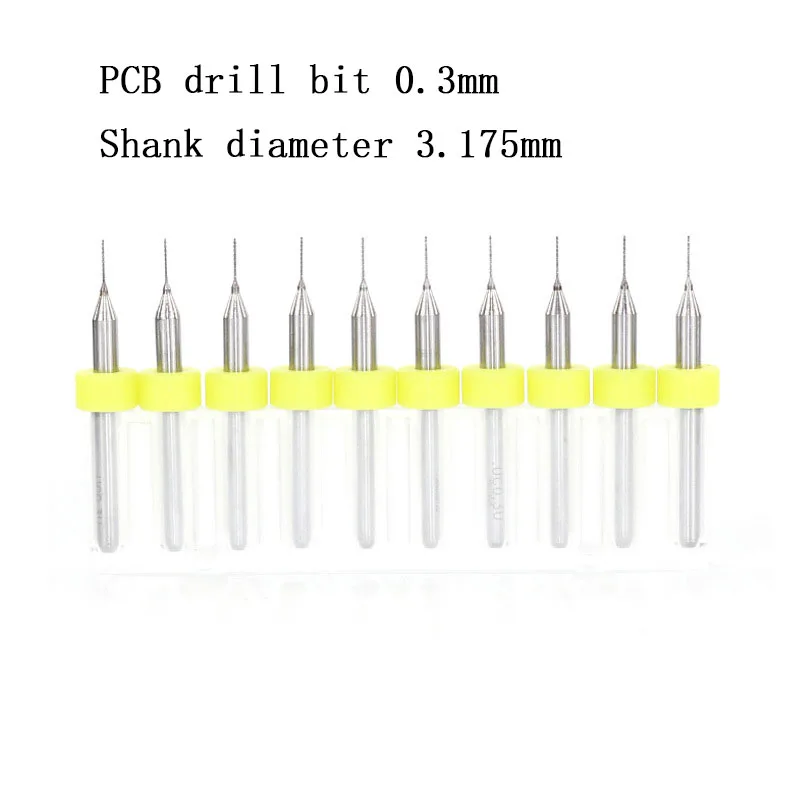 10Pcs 0.3mm PCB Drill Bit Set Tungsten Carbide Micro Mini Drill Bit CNC Woodworking Glass Cutters Steel Circuit Board Machine
10Pcs 0.3mm PCB Drill Bit Set Tungsten Carbide Micro Mini Drill Bit CNC Woodworking Glass Cutters Steel Circuit Board Machine