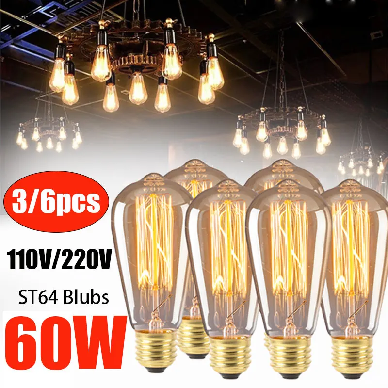 6 шт./компл. ретро Edison Настенные светильники ST64 лампы 110V/220V 40W лампа накаливания ампулы лампы E27 Винтаж Эдисон лампы для домашнего декора
6 шт./компл. ретро Edison Настенные светильники ST64 лампы 110V/220V 40W лампа накаливания ампулы лампы E27 Винтаж Эдисон лампы для домашнего декора