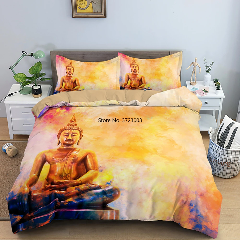 Fashion Sitting Buddha Pattern Bedding Set Bedroom Home Decor Single Double King Queen Size Bedding 2/3 Pieces
Fashion Sitting Buddha Pattern Bedding Set Bedroom Home Decor Single Double King Queen Size Bedding 2/3 Pieces