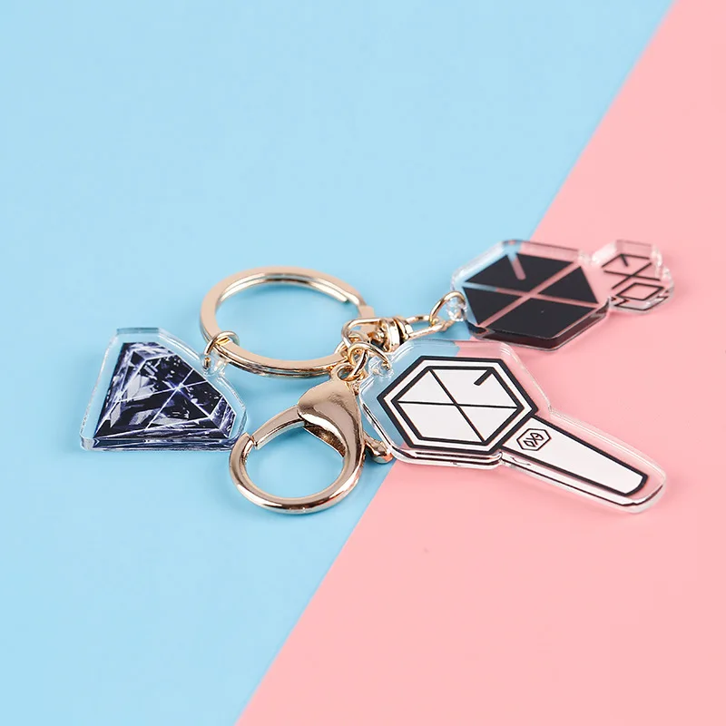 

KPOP Bangtan Boys Keychain EXO GOT7 TWICE SEVENTEEN Couple's Bag Pendant Accessories Key Ring Cute Acrylic Fans Support Gifts