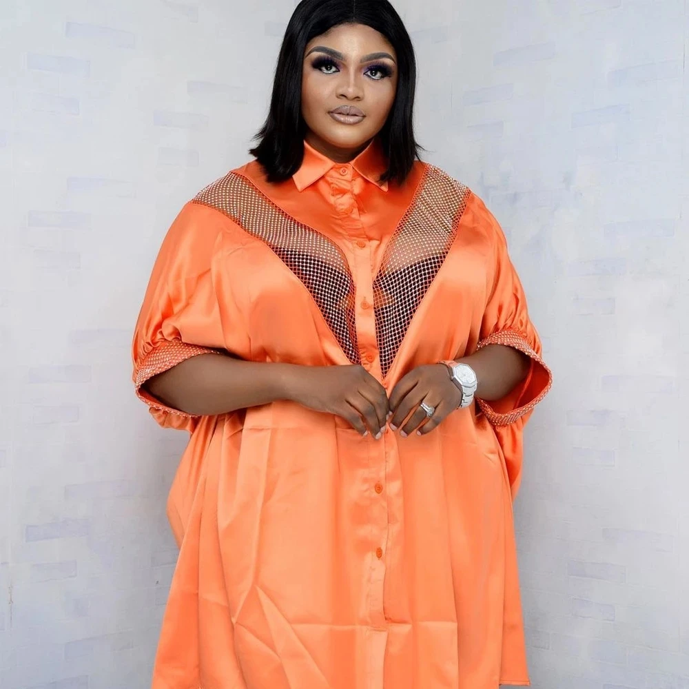 Vestidos africanos para as mulheres 2021 outono plus size outfit elegante senhora vestido de seda festa natal roupas manga morce 
Vestidos africanos para as mulheres 2021 outono plus size outfit elegante senhora vestido de seda festa natal roupas manga morce