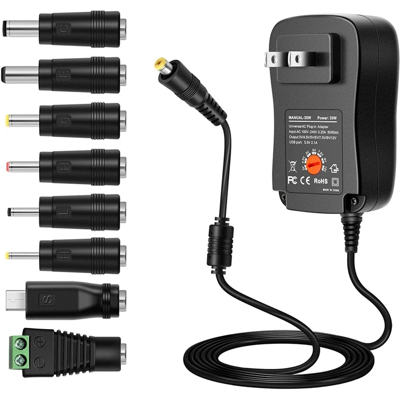 Multifunctional Adjustable Power Adapter Switching Power Supply 30W Household Electronic LED Strip Adapter -US Plug
Multifunctional Adjustable Power Adapter Switching Power Supply 30W Household Electronic LED Strip Adapter -US Plug