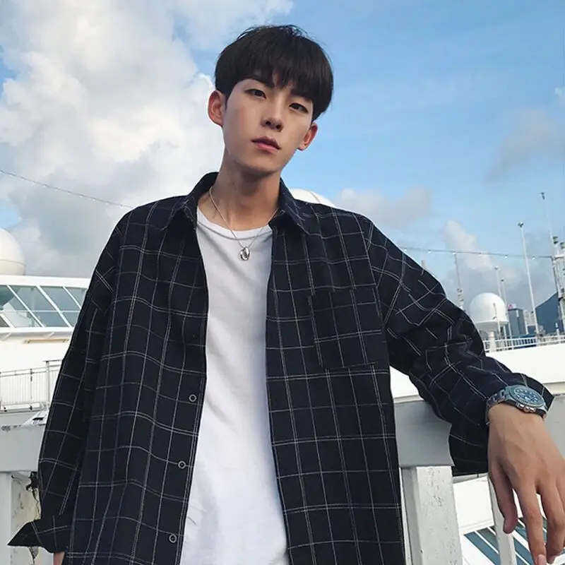 Plaid Shirt Men's Japanese fashion brand retro ins Hong Kong Style loose long sleeve Korean jacket youth versatile shirt 
Plaid Shirt Men's Japanese fashion brand retro ins Hong Kong Style loose long sleeve Korean jacket youth versatile shirt
