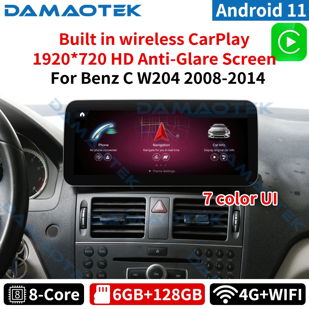 Автомобильный радиоприемник DamaoTek, Android 11,0, 10,25 дюйма, 6 + 128 ГБ, 1 Din, GPS, для Benz C Class W204 2008-2014 NTG 4,0 4,5, стереоприемник
Автомобильный радиоприемник DamaoTek, Android 11,0, 10,25 дюйма, 6 + 128 ГБ, 1 Din, GPS, для Benz C Class W204 2008-2014 NTG 4,0 4,5, стереоприемник