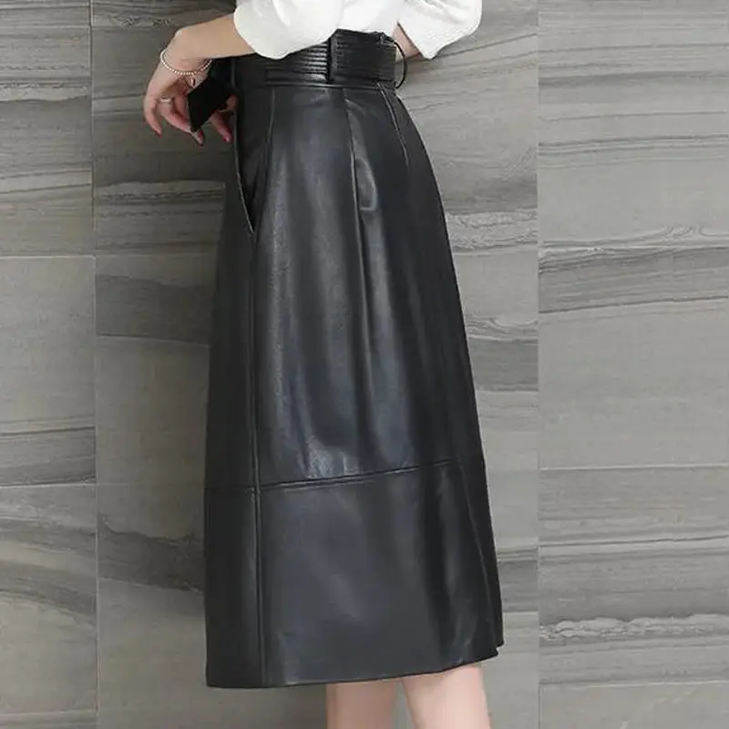Spring Autumn High Quality Women's High Waist Long A Line Skirt Casual Sheepskin Skirt Real Leather Skirt Plus Size 4XL Y291
Spring Autumn High Quality Women's High Waist Long A Line Skirt Casual Sheepskin Skirt Real Leather Skirt Plus Size 4XL Y291