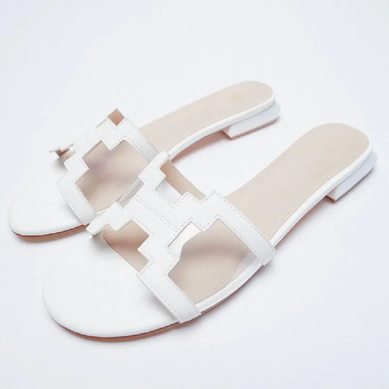 ZAR Slippers Women Summer Luxury 2021 New White Round Toe H Flat Sandals Brand Woman Beach Shoes Plus Size 41 Chaussure Femme
ZAR Slippers Women Summer Luxury 2021 New White Round Toe H Flat Sandals Brand Woman Beach Shoes Plus Size 41 Chaussure Femme