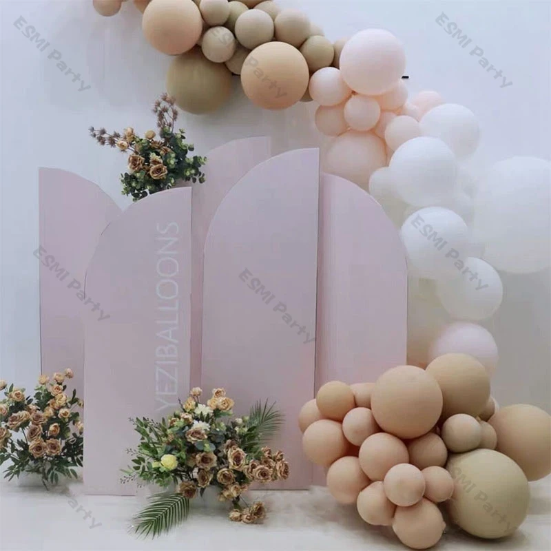 

81 шт. двойной кремовый персик абрикосовый фотоарка фотоэлемент матовый белый шар украшение для дня рождения