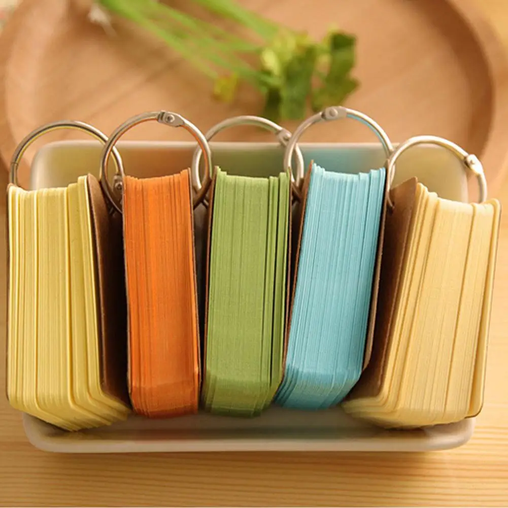 

1Pc 230 Sheets Binder Memo Pad Ring Kraft Paper Sticky Notes School Stationery Suitable for reminding daily plan