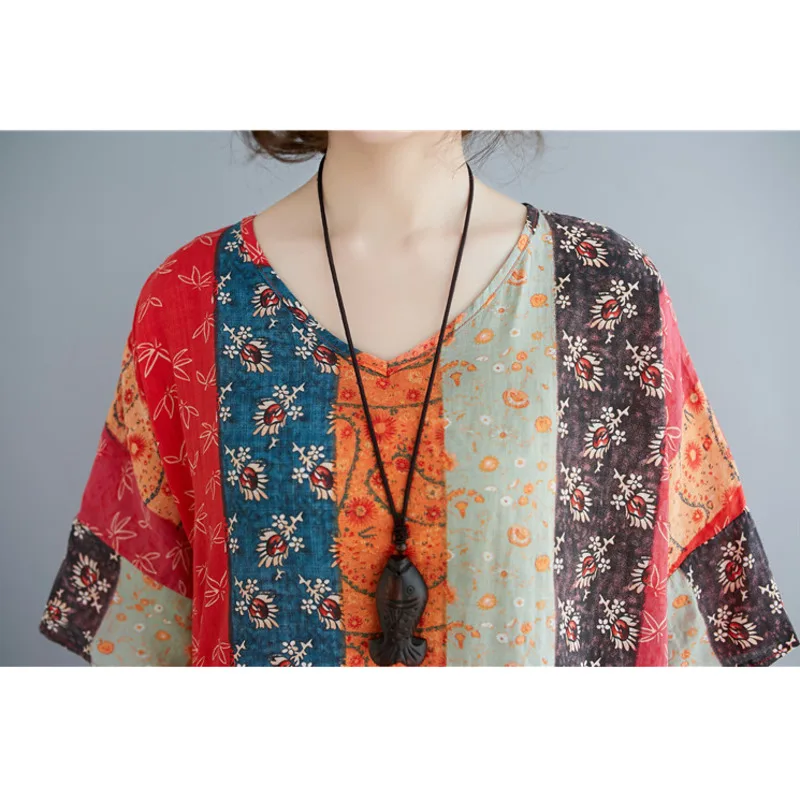 Summer 2021 Short Sleeve Casual Long Dresses Women Elegant Large Size Vintage Stripe Floral Pattern Beach Boho Ladies Dress
Summer 2021 Short Sleeve Casual Long Dresses Women Elegant Large Size Vintage Stripe Floral Pattern Beach Boho Ladies Dress