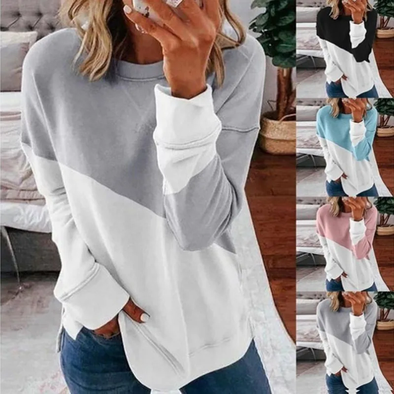 Spring Ladies' Casual T-Shirt 2021 New Winter Base Shirt Women's Patchwork O-Neck Casual Shirt Girl's Autumn Loose Hoodies S-XXL
Spring Ladies' Casual T-Shirt 2021 New Winter Base Shirt Women's Patchwork O-Neck Casual Shirt Girl's Autumn Loose Hoodies S-XXL
