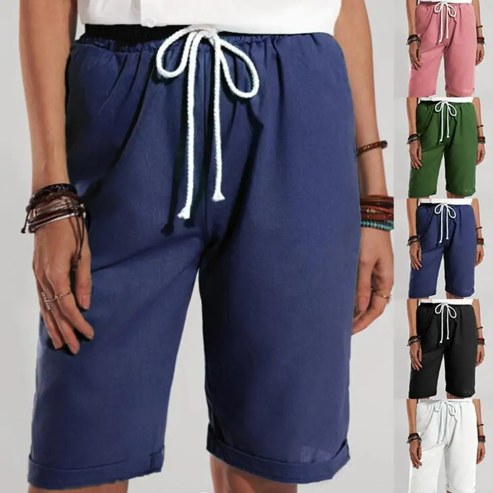 Women Summer Autumn Shorts Solid Color Pockets Drawstring Casual Wide Leg Short Pants for Sports Capri Pants Shorts For Female
Women Summer Autumn Shorts Solid Color Pockets Drawstring Casual Wide Leg Short Pants for Sports Capri Pants Shorts For Female