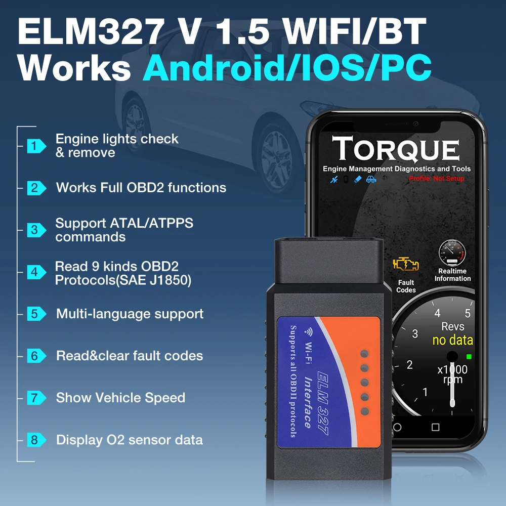 ELM327 V1.5 OBD2 сканер PIC18F25K80 BT/Wifi ELM 327 OBD Автомобильный диагностический инструмент для