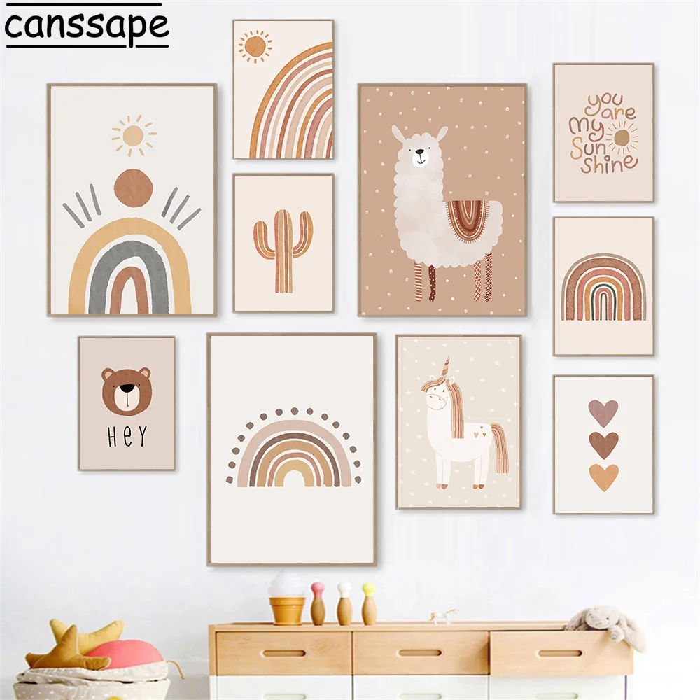 Nursery Wall Art Poster Alpaca Unicorn Bear Print Rainbow Heart Canvas Painting Boho Wall Pictures For Kids Bedroom Decoration
Nursery Wall Art Poster Alpaca Unicorn Bear Print Rainbow Heart Canvas Painting Boho Wall Pictures For Kids Bedroom Decoration
