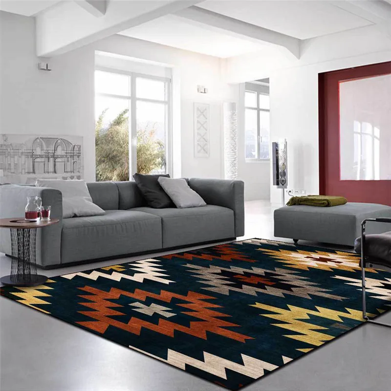 Geometric Rug Fashion Orange Yellow Ethnic-Style Dark Blue Carpet Living Room Bedroom Bed Blanket Kitchen Bathroom Floor Mat 
Geometric Rug Fashion Orange Yellow Ethnic-Style Dark Blue Carpet Living Room Bedroom Bed Blanket Kitchen Bathroom Floor Mat