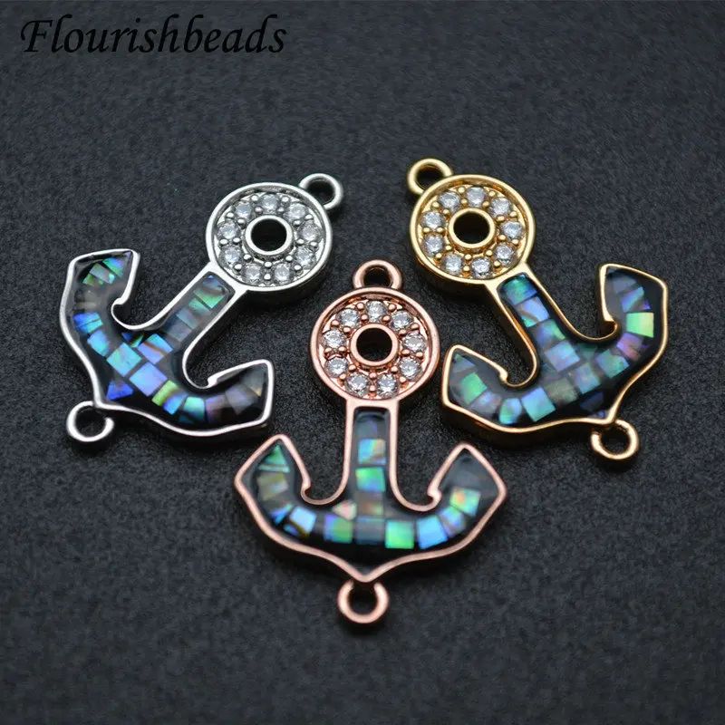 Inlaid CZ Beads Anchor Shape Natural Abalone Shell Two Loops Jewelry Connectors Bracelet Charms Necklace Pendant
Inlaid CZ Beads Anchor Shape Natural Abalone Shell Two Loops Jewelry Connectors Bracelet Charms Necklace Pendant