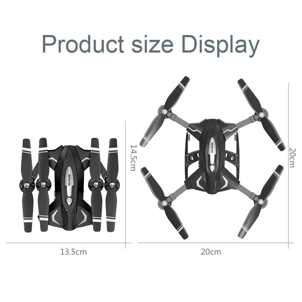 F69 Mini RC Drone Quadcopter 1080P 4K HD Carmera Profession Aerial Photography WIFI FPV App Control Height Hold RC Quadcopter
F69 Mini RC Drone Quadcopter 1080P 4K HD Carmera Profession Aerial Photography WIFI FPV App Control Height Hold RC Quadcopter