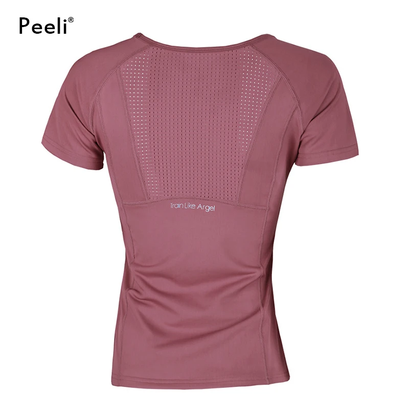 Женская футболка с короткими рукавами для йоги дышащая бега фитнеса