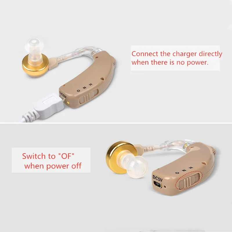 C-108 Rechargeable Hearing Aid Behind The Ear Sound Amplifier Adjustable Hearing Aid Care for The Elderly
C-108 Rechargeable Hearing Aid Behind The Ear Sound Amplifier Adjustable Hearing Aid Care for The Elderly