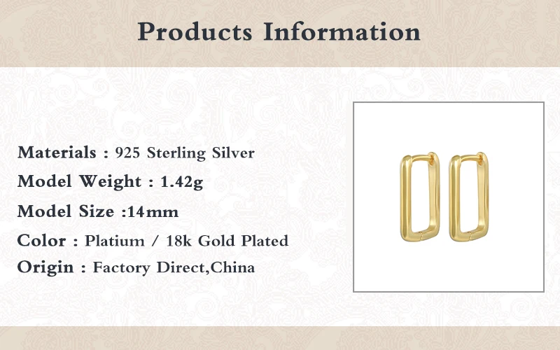 BOAKO Silver 925 Jewelry Earrings For Women Glossy Square Earrings Hoop Earrings Gold/Silver Jewelry Fashionable Fine Gift
BOAKO Silver 925 Jewelry Earrings For Women Glossy Square Earrings Hoop Earrings Gold/Silver Jewelry Fashionable Fine Gift