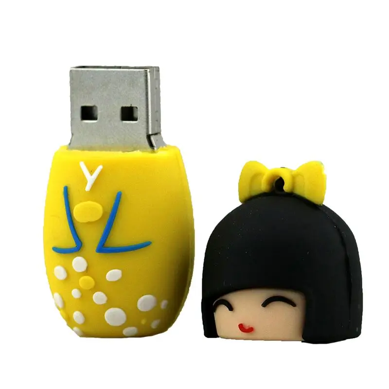Japanese kimono doll cartoon anime beautiful sakura girl USB flash drive fashion custom personality creative gift 8g32g cute bow |