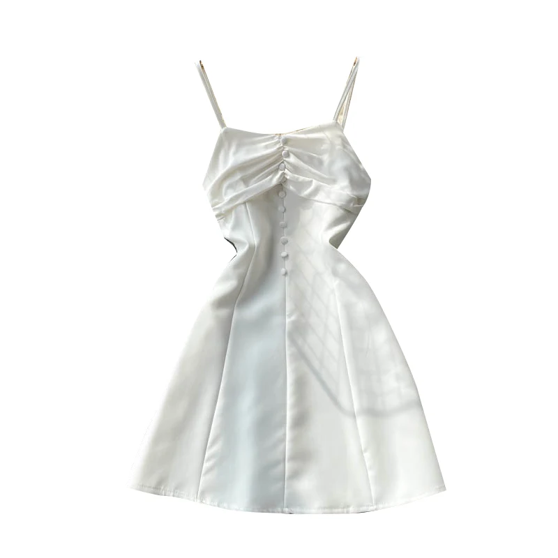 Fitaylor Summer New Women Sexy Party V-neck Sleeveless Folds Suspender Dress Sweet Solid Color High Waist A-line Short Dresses
Fitaylor Summer New Women Sexy Party V-neck Sleeveless Folds Suspender Dress Sweet Solid Color High Waist A-line Short Dresses