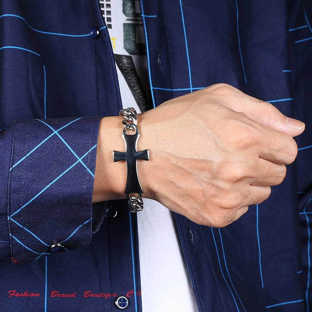 Fashion Jewelry Cross Stainless Steel Bracelet Men 316L Charm Link Chain Male Bracelets New
Fashion Jewelry Cross Stainless Steel Bracelet Men 316L Charm Link Chain Male Bracelets New
