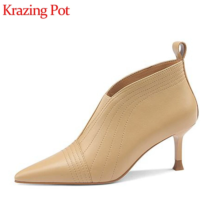 Krazing pot 2022 sewing sheep leather breathable pointed toe beauty lady stiletto high heels spring and autumn women pumps l33
Krazing pot 2022 sewing sheep leather breathable pointed toe beauty lady stiletto high heels spring and autumn women pumps l33