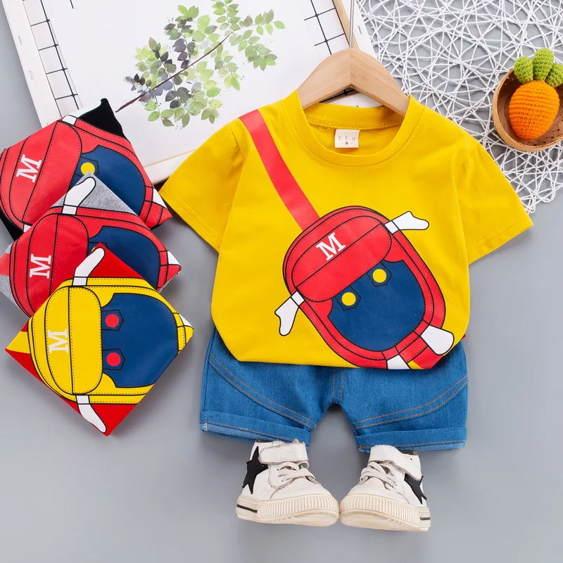 New Children Summer Cotton Baby Boys Girls Clothes Sport T Shirt Bag Denim Shorts Jeans 2Pcs/Sets Leisure Kids Toddler Tracksuit
New Children Summer Cotton Baby Boys Girls Clothes Sport T Shirt Bag Denim Shorts Jeans 2Pcs/Sets Leisure Kids Toddler Tracksuit