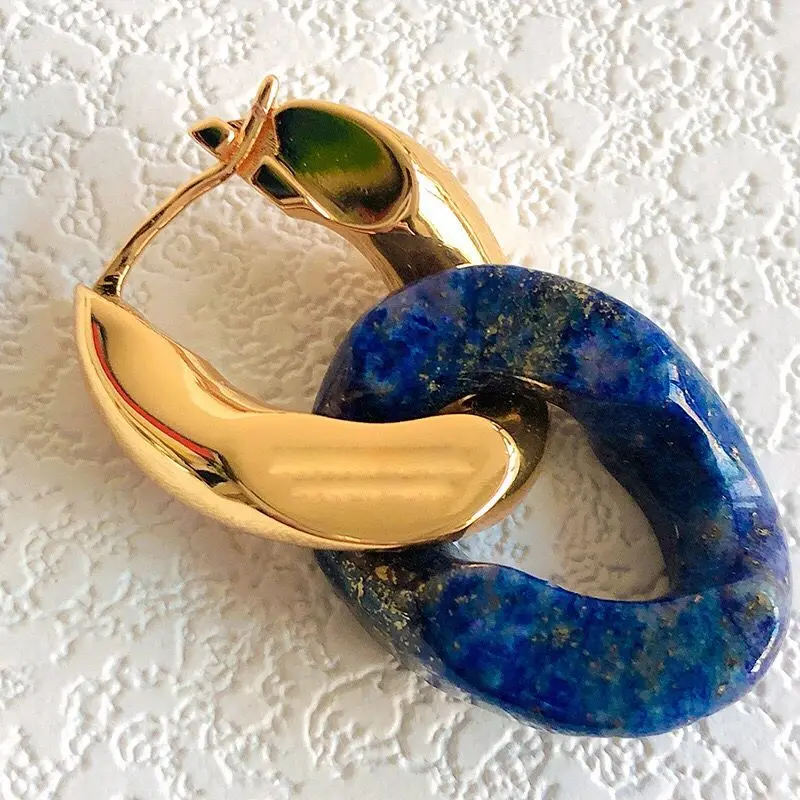 3 Colors Fashion Double Ring Earhook Gold Plated Copper Chain With Tiger-Eye Or Marble Stone Hoop Earrings Jewelry Women Y55
3 Colors Fashion Double Ring Earhook Gold Plated Copper Chain With Tiger-Eye Or Marble Stone Hoop Earrings Jewelry Women Y55