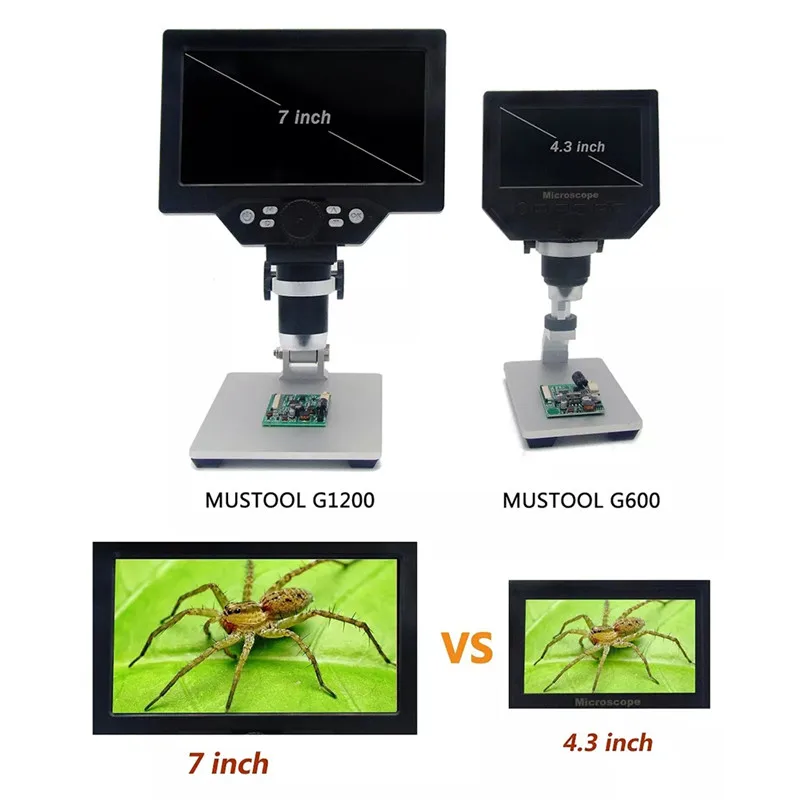 G1200 Electronic Digital Microscope 12MP 7 Inch Large Screen HD LCD Display 1-1200X Continuous Amplification Magnifier Tool
G1200 Electronic Digital Microscope 12MP 7 Inch Large Screen HD LCD Display 1-1200X Continuous Amplification Magnifier Tool