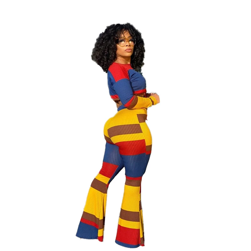 2 Piece Set Streetwear Tracksuit Women Autumn Striped Print two-piece Sets Long sleeve Tops And Flare Pant Suit 2 Pcs Matching
2 Piece Set Streetwear Tracksuit Women Autumn Striped Print two-piece Sets Long sleeve Tops And Flare Pant Suit 2 Pcs Matching