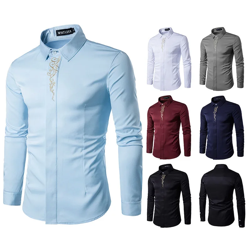 Men's Shirt Long Sleeve Solid Color Turn Down Henry Collar Cardigan Shirt Casual Embroidered All Matching Tops
Men's Shirt Long Sleeve Solid Color Turn Down Henry Collar Cardigan Shirt Casual Embroidered All Matching Tops