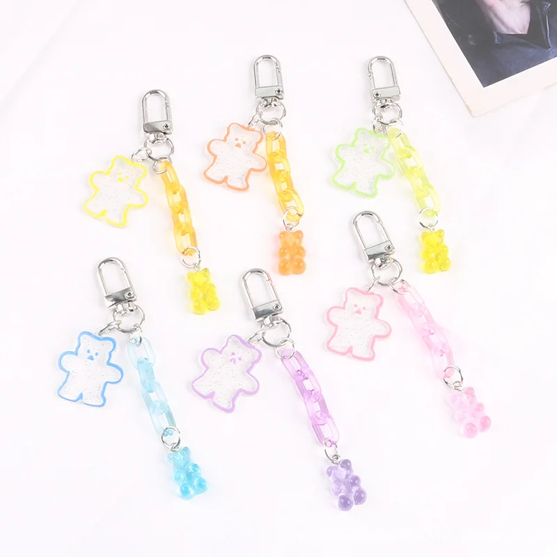 1 Pcs New Animal Bear Acrylic Keychains Colorful Circle Chain Candy Color Bear Pendant Keyrings Women Girl Car Bag Figure Toys
1 Pcs New Animal Bear Acrylic Keychains Colorful Circle Chain Candy Color Bear Pendant Keyrings Women Girl Car Bag Figure Toys