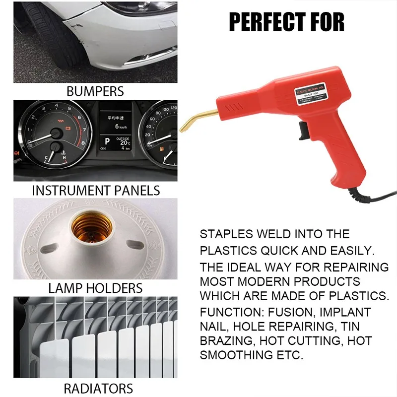 Plastics Welder Garage Tools Hot Staplers Machine Staple PVC Repairing Machine Car Bumper Repairing Hot Stapler Soldering Iron
Plastics Welder Garage Tools Hot Staplers Machine Staple PVC Repairing Machine Car Bumper Repairing Hot Stapler Soldering Iron