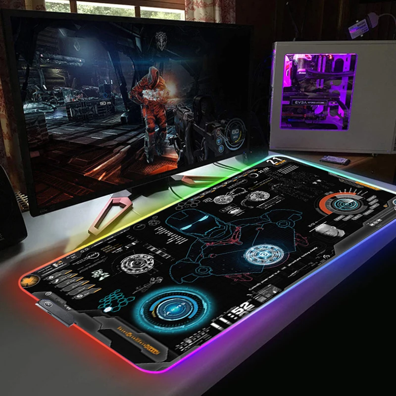Kawaii RGB Mouse Pad Gamer Gaming Accessories Mausepad Backlit Mat Anime Iron Mans Mouse Mats LED Light Gamer Cabinet Mice Rug
Kawaii RGB Mouse Pad Gamer Gaming Accessories Mausepad Backlit Mat Anime Iron Mans Mouse Mats LED Light Gamer Cabinet Mice Rug