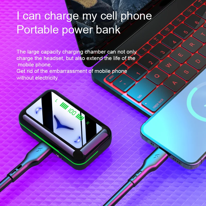 Беспроводные Игровые наушники PJD TWS Bluetooth 5 1 с низкой задержкой и светодиодным