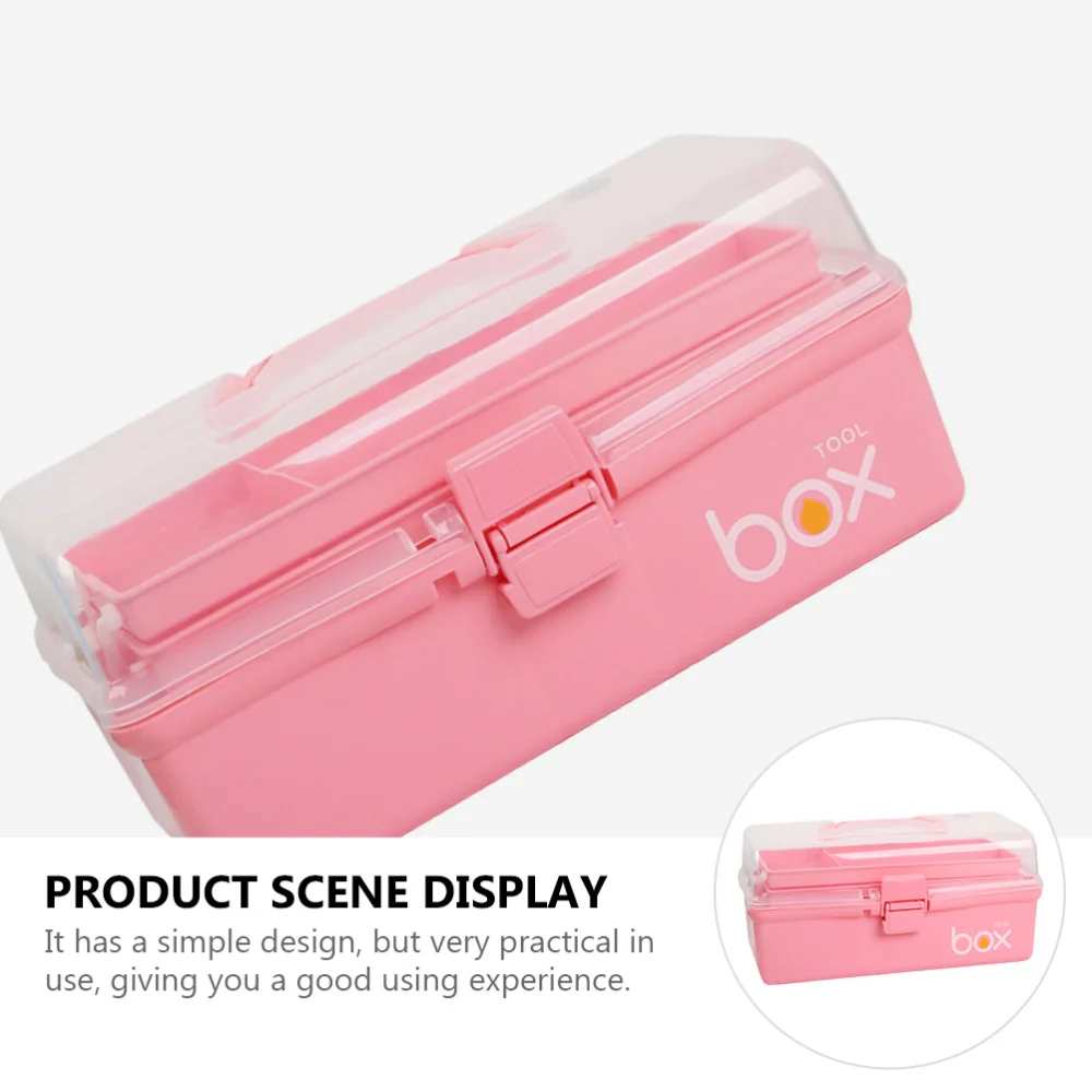 Practical 3-Layer Storage Box Durable Painting Tool Case Painting Tool Box
