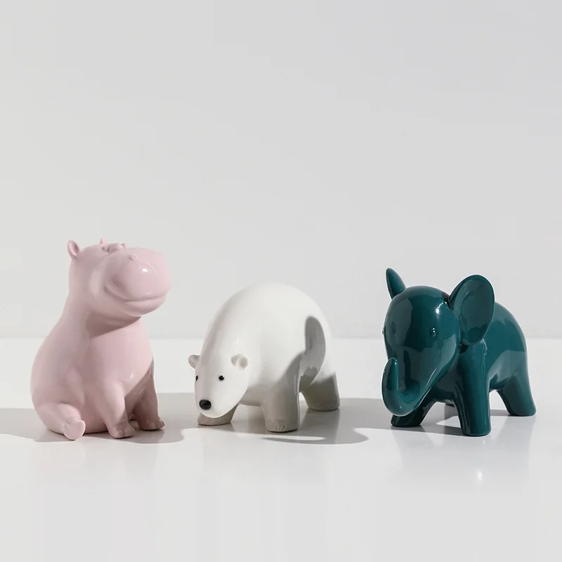 Modern Ceramic Animal Ornaments Creative Children's Room Desktop Decoration Gift Home Accessories Bear Elephant Hippo Figurines
Modern Ceramic Animal Ornaments Creative Children's Room Desktop Decoration Gift Home Accessories Bear Elephant Hippo Figurines
