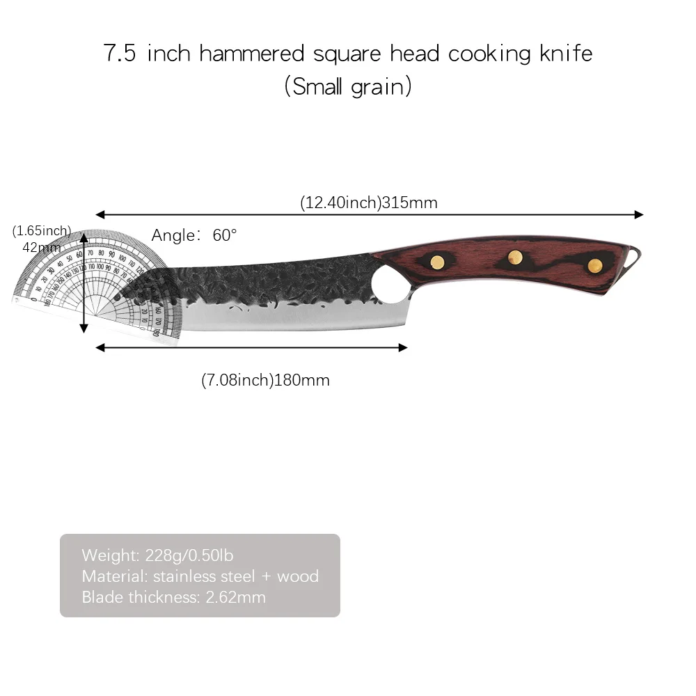 Sowoll 7.5 Inch Kitchen Cooking Knife Stainless Steel Sharp Blade Hammered Cutting Chef Knife Full Tang Beef Vegetable Knife New
Sowoll 7.5 Inch Kitchen Cooking Knife Stainless Steel Sharp Blade Hammered Cutting Chef Knife Full Tang Beef Vegetable Knife New