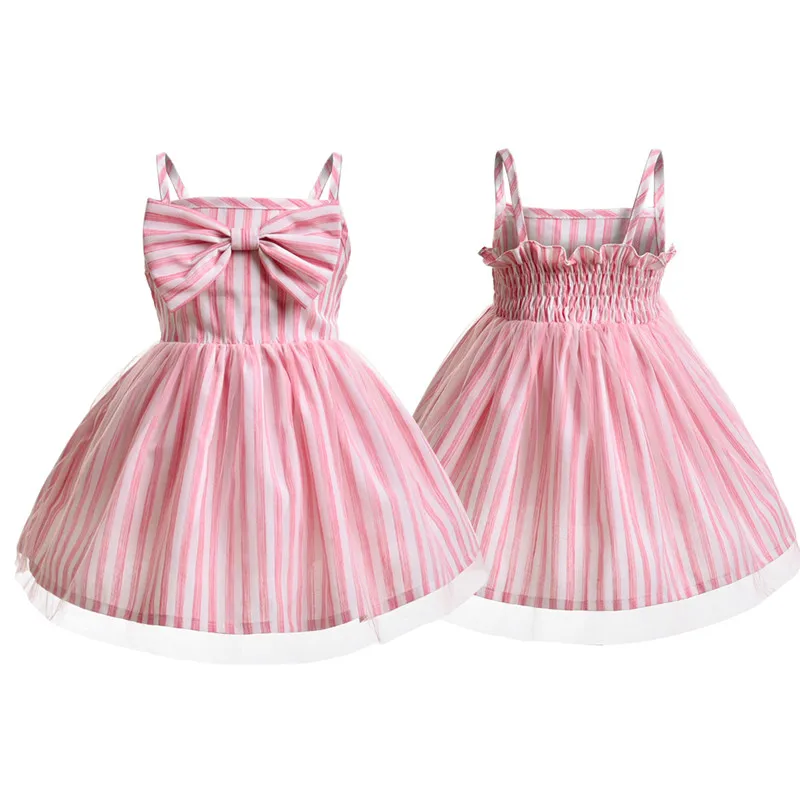 Girls Lovely Suspender Dress Pink White Stripe Pattern Stitching Dresses Bow Decoration Princess Party Wedding Skirt Summer
Girls Lovely Suspender Dress Pink White Stripe Pattern Stitching Dresses Bow Decoration Princess Party Wedding Skirt Summer
