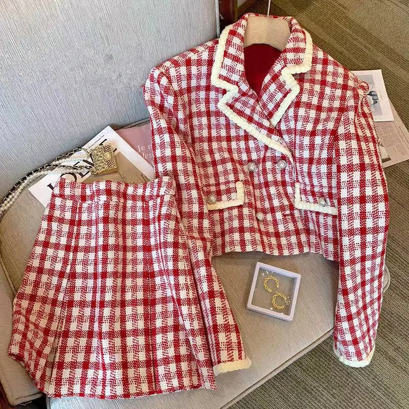 Женский твидовый костюм из 2 предметов, шерстяное платье, униформа в стиле преппи, короткий топ, плиссированная юбка с высокой талией 
Женский твидовый костюм из 2 предметов, шерстяное платье, униформа в стиле преппи, короткий топ, плиссированная юбка с высокой талией