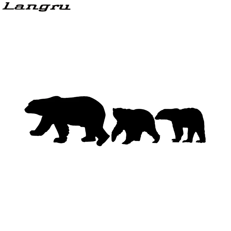 Langru 16 7*4 6 см интересный полярный медведь семья декоративный автомобильный стикер