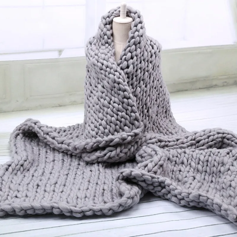 Acrylic Knitted Thick Multicolor Rough Blanket Woven Hand Knitted Sofa Bed Blanket Autumn/Winter Blanket 
Acrylic Knitted Thick Multicolor Rough Blanket Woven Hand Knitted Sofa Bed Blanket Autumn/Winter Blanket