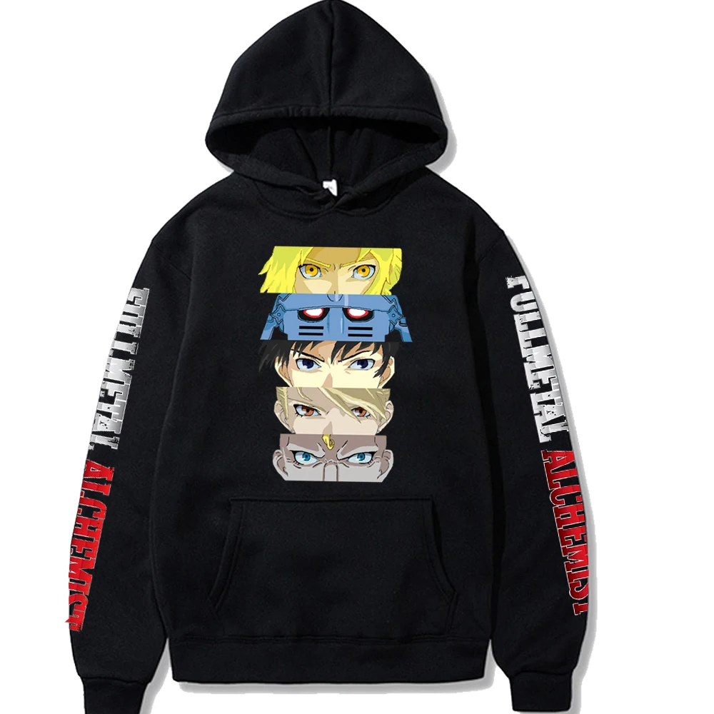 Harajuku Fullmetal Alchemist Eyes Unisex Hoodies Japanese Anime Printed Men's Hoodie Streetwear Casual Sweatshirts
Harajuku Fullmetal Alchemist Eyes Unisex Hoodies Japanese Anime Printed Men's Hoodie Streetwear Casual Sweatshirts