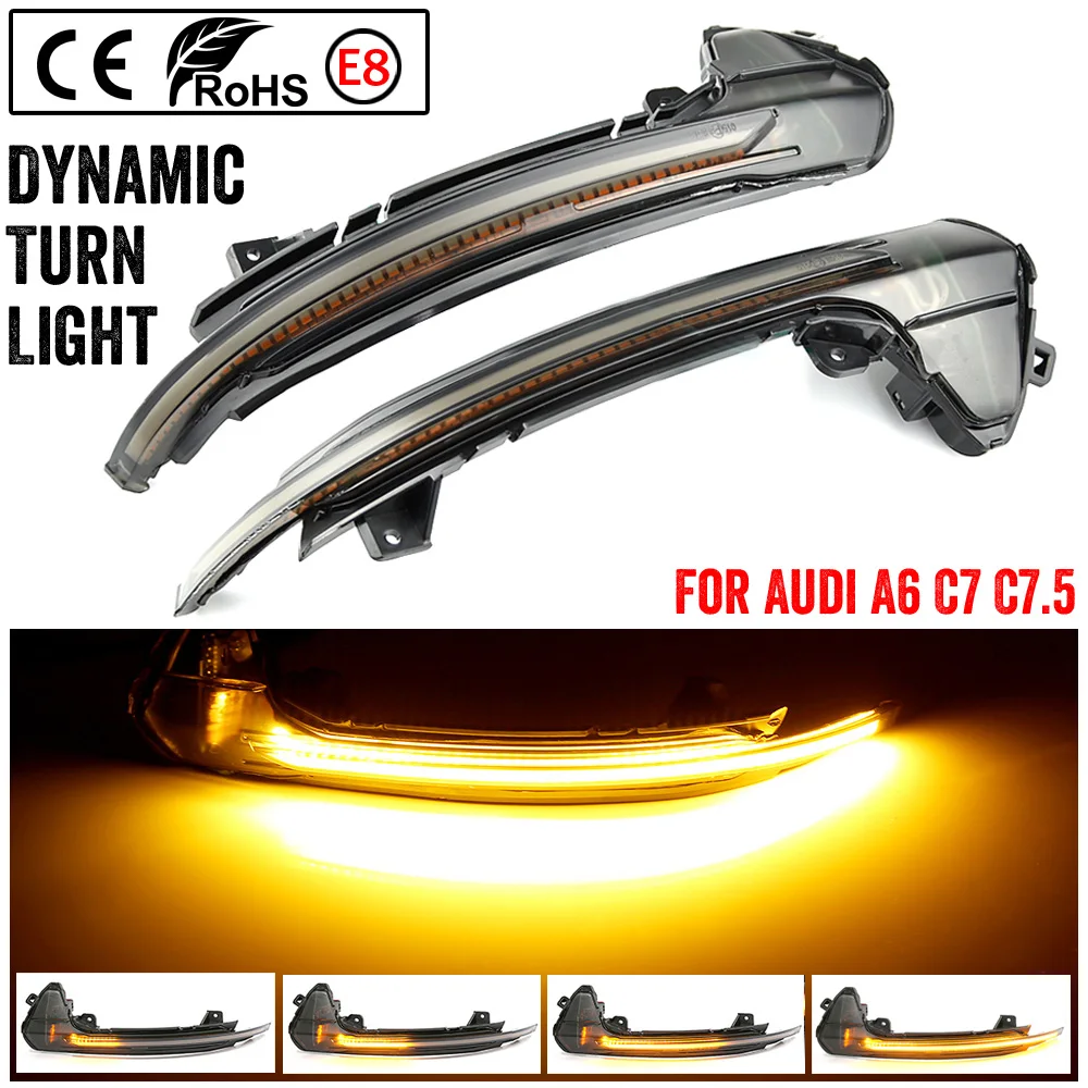 2 pieces LED Dynamic Turn Signal Light For Audi A6 C7 C7.5 RS6 S6 4G 2012-2018 Car Side Wing Rearview Mirror Blinker Indicator
2 pieces LED Dynamic Turn Signal Light For Audi A6 C7 C7.5 RS6 S6 4G 2012-2018 Car Side Wing Rearview Mirror Blinker Indicator