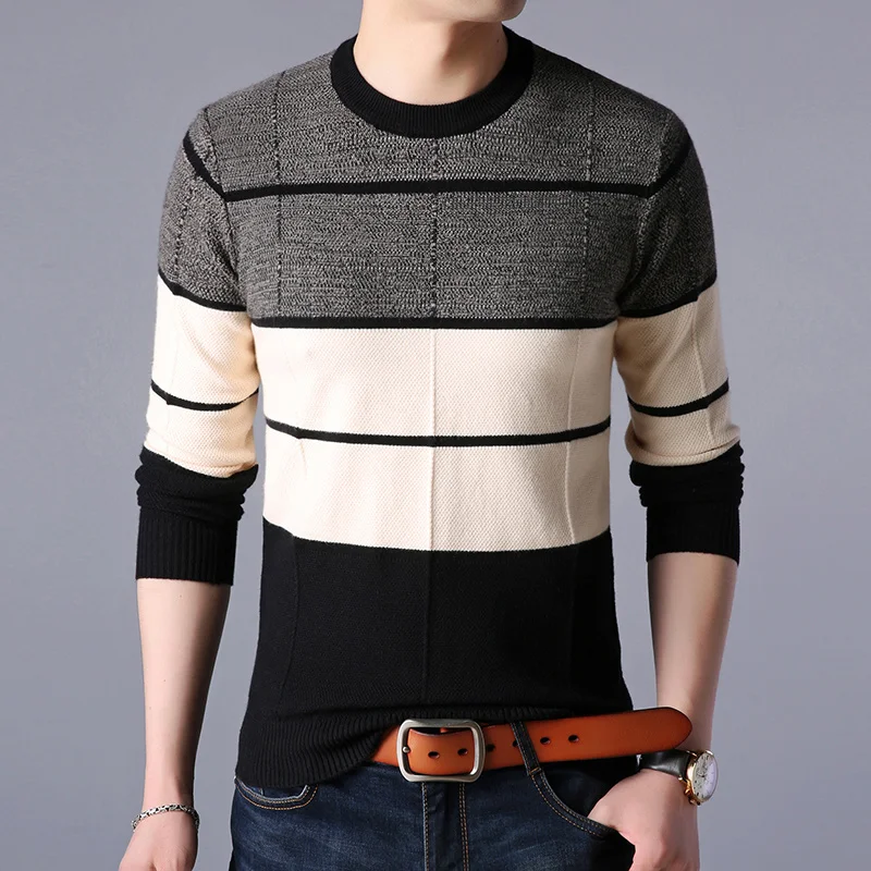2021 Winter Men Fashion Brand Sweater Pullover O-Neck Fit Jumpers Knitwear Woolen Striped Korean Style Casual Men Clothes Hombre
2021 Winter Men Fashion Brand Sweater Pullover O-Neck Fit Jumpers Knitwear Woolen Striped Korean Style Casual Men Clothes Hombre