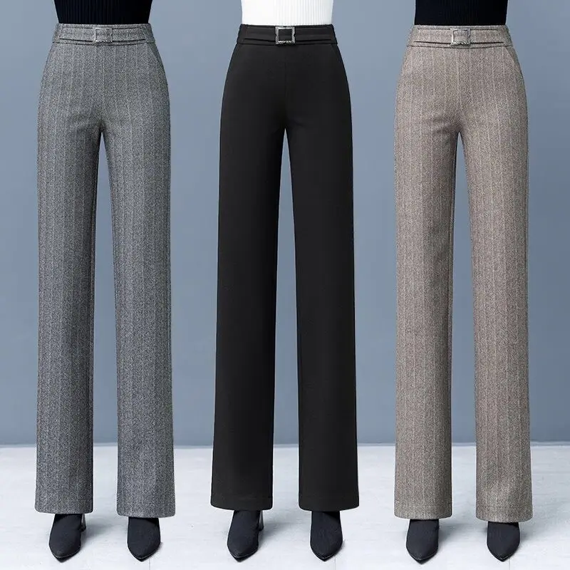 2021 Pants Women New Autumn Winter Woolen Pants Stripe Trousers High Waist Pants Women Wide-Leg Pants Plus Size 4XL Y378
2021 Pants Women New Autumn Winter Woolen Pants Stripe Trousers High Waist Pants Women Wide-Leg Pants Plus Size 4XL Y378