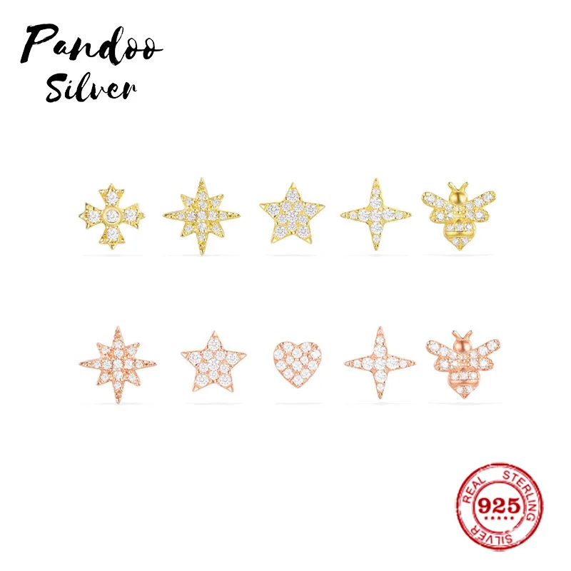 Pandoo Sliver Fashion Charm Sterling Silver Original 1:1 Copy,Silver Stud Earrings Set Luxury Jewelry Gift For Female
Pandoo Sliver Fashion Charm Sterling Silver Original 1:1 Copy,Silver Stud Earrings Set Luxury Jewelry Gift For Female